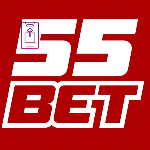 Imagem promovendo o app oficial da 55bet para mobile